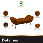 Recamier Estofada Casal Ayla Veludo Terracota