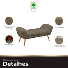 Recamier Estofada Casal King Size Ayla Veludo Capuccino