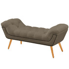 Recamier Estofada Casal King Size Ayla Veludo Capuccino