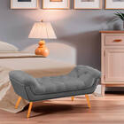 Recamier Estofada Casal King Size Ayla Veludo Cinza Claro