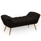 Recamier Estofada Casal King Size Ayla Veludo Marrom