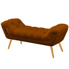 Recamier Estofada Casal King Size Ayla Veludo Terracota