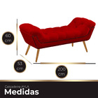 Recamier Estofada Casal King Size Ayla Veludo Vermelho
