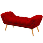 Recamier Estofada Casal King Size Ayla Veludo Vermelho