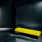 Recamier Estofada Casal King Size Luxo Veludo Amarelo