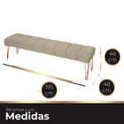 Recamier Estofada Casal King Size Luxo Veludo Bege Médio