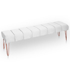 Recamier Estofada Casal King Size Luxo Veludo Branco