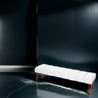 Recamier Estofada Casal King Size Luxo Veludo Branco