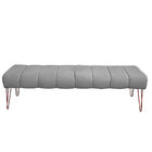 Recamier Estofada Casal King Size Luxo Veludo Cinza Claro