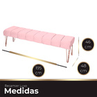 Recamier Estofada Casal King Size Luxo Veludo Rosa Bebe