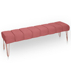 Recamier Estofada Casal King Size Luxo Veludo Rose