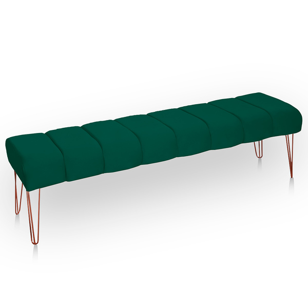 Recamier Estofada Casal King Size Luxo Veludo Verde Esmeralda