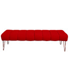 Recamier Estofada Casal King Size Luxo Veludo Vermelho