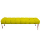 Recamier Estofada Casal Luxo Veludo Amarelo