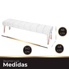 Recamier Estofada Casal Luxo Veludo Branco