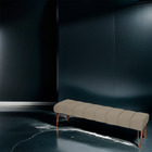 Recamier Estofada Casal Luxo Veludo Capuccino