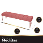 Recamier Estofada Casal Luxo Veludo Rose