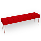 Recamier Estofada Casal Luxo Veludo Vermelho