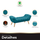 Recamier Estofada Casal Queen Ayla Veludo Azul Claro