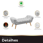 Recamier Estofada Casal Queen Ayla Veludo Branco