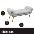 Recamier Estofada Casal Queen Ayla Veludo Branco