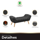 Recamier Estofada Casal Queen Ayla Veludo Cinza Chumbo