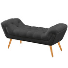 Recamier Estofada Casal Queen Ayla Veludo Cinza Chumbo