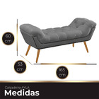 Recamier Estofada Casal Queen Ayla Veludo Cinza Claro