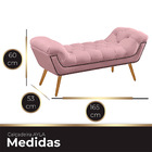Recamier Estofada Casal Queen Ayla Veludo Rosa Bebe