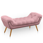 Recamier Estofada Casal Queen Ayla Veludo Rosa Bebe