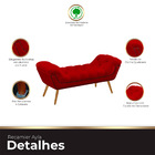 Recamier Estofada Casal Queen Ayla Veludo Vermelho