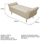 Recamier Estofado Ari 100 Cm Solteiro Corano Bege - Amarena M