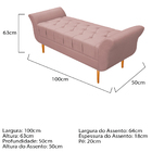 Recamier Estofado Ari 100 Cm Solteiro Suede Rosê - Amarena Mó