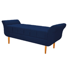 Recamier Estofado Ari 140 Cm Casal Suede Azul Marinho - Amare