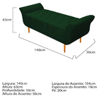 Recamier Estofado Ari 140 Cm Casal Suede Verde - Amarena Móve