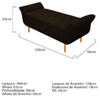 Recamier Estofado Ari 160 Cm Queen Size Corano Marrom - Amare