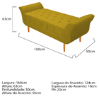 Recamier Estofado Ari 160 Cm Queen Size Suede Amarelo - Amare