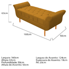 Recamier Estofado Ari 160 Cm Queen Size Suede Mostarda - Amar