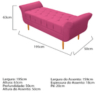 Recamier Estofado Ari 195 Cm King Size Corano Pink - Amarena