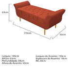Recamier Estofado Ari 195 Cm King Size Suede Terracota - Amar