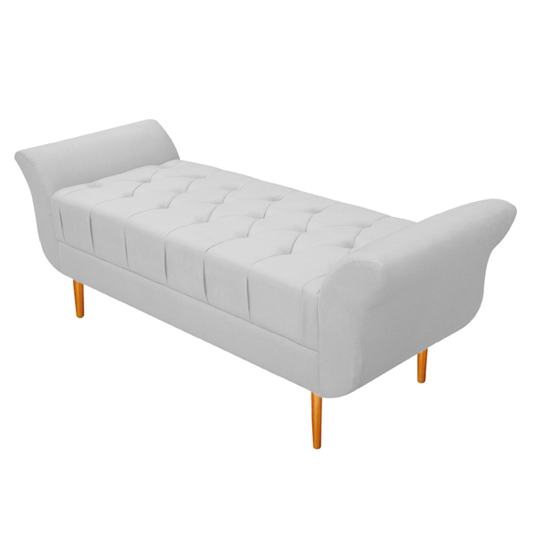 Recamier Estofado Ari 90 Cm Solteiro Corano Branco - Amarena