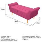 Recamier Estofado Ari 90 Cm Solteiro Corano Pink - Amarena Mó