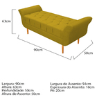 Recamier Estofado Ari 90 Cm Solteiro Suede Amarelo - Amarena