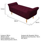 Recamier Estofado Ari 90 Cm Solteiro Suede Bordô - Amarena Mó
