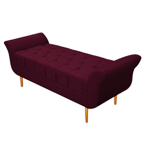 Recamier Estofado Ari 90 Cm Solteiro Suede Bordô - Amarena Mó
