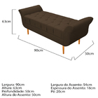 Recamier Estofado Ari 90 Cm Solteiro Suede Marrom - Amarena M