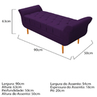 Recamier Estofado Ari 90 Cm Solteiro Suede Roxo - Amarena Móv