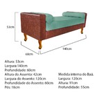 Recamier Félix Casal 140cm Corano Nozes E Linho Azul Turquesa