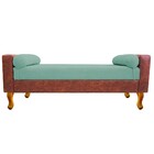 Recamier Félix Casal 140cm Corano Nozes E Linho Azul Turquesa