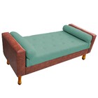 Recamier Félix Casal 140cm Corano Nozes E Linho Azul Turquesa